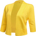 Women's 3/4 Sleeve Cropped Cardigan Sweater jacket Short Shrugs for dresses