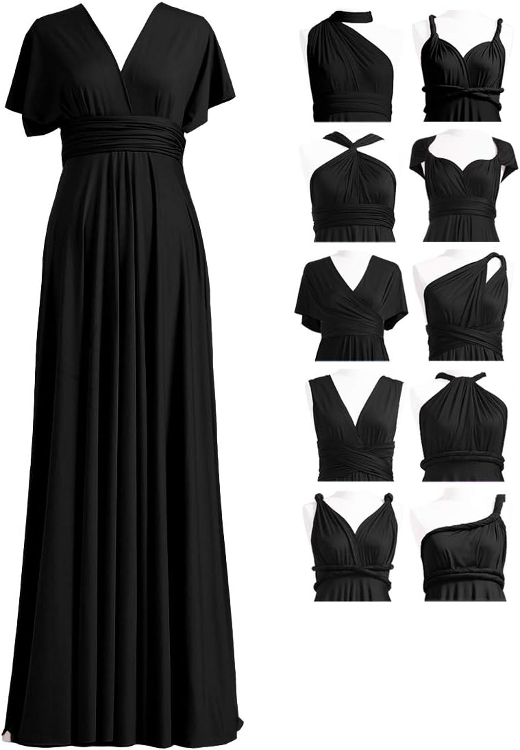 72styles Maxi Infinity Dress for Bridesmaids, Convertible Multi-Way Wrap