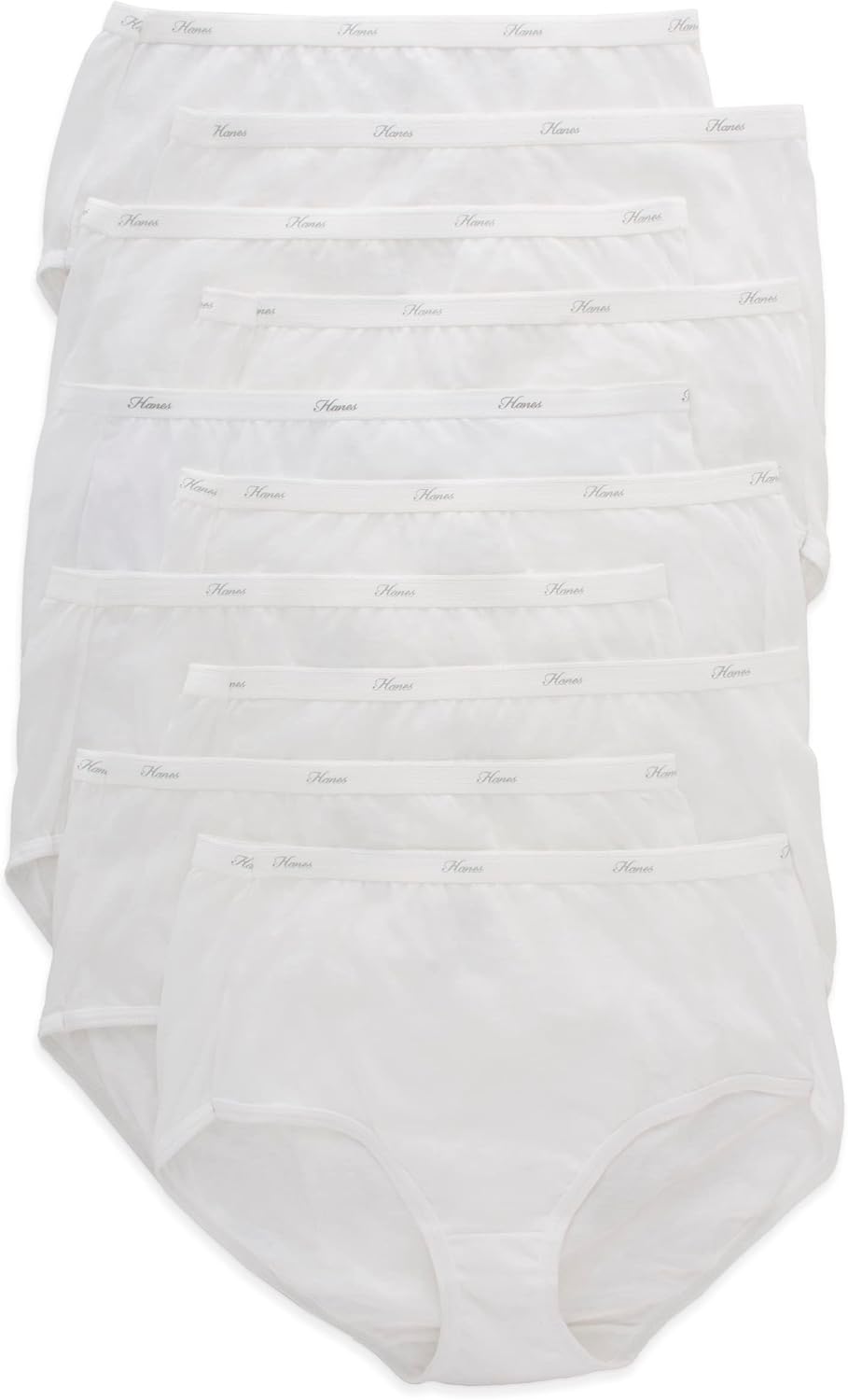 Hanes Women's Underwear Pack, 10-Pack, Full-Coverage Cotton Blend Panties, Moisture-Wicking Underwear for Women