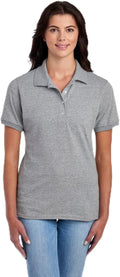 Jerzees Women's Dri Power Cotton Blend Short Sleeve Polo Shirts, Moisture Wicking for All Day Comfort