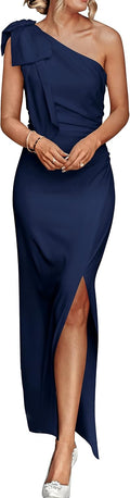 PRETTYGARDEN Women's One Shoulder Cocktail Maxi Dresses
