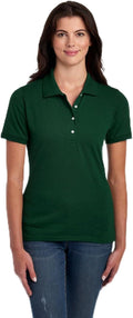 Jerzees Women's Dri Power Cotton Blend Short Sleeve Polo Shirts, Moisture Wicking for All Day Comfort