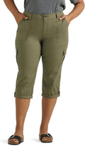 Lee Women's Plus Size Flex-to-go Mid-Rise Relaxed Fit Cargo Capri Pant
