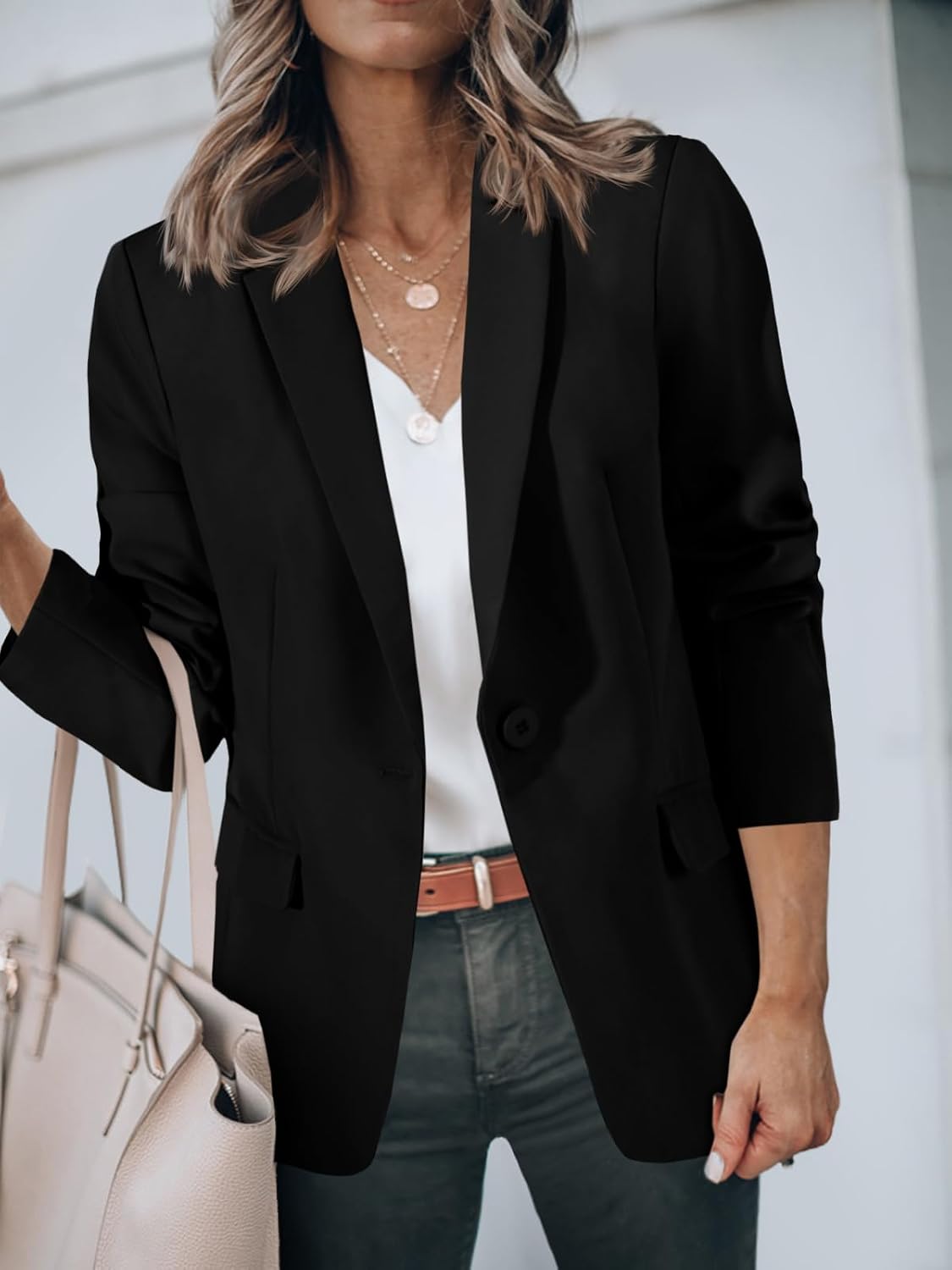 Cicy Bell Womens Casual Blazers Long Sleeve Work Office Suit Jackets Blazer