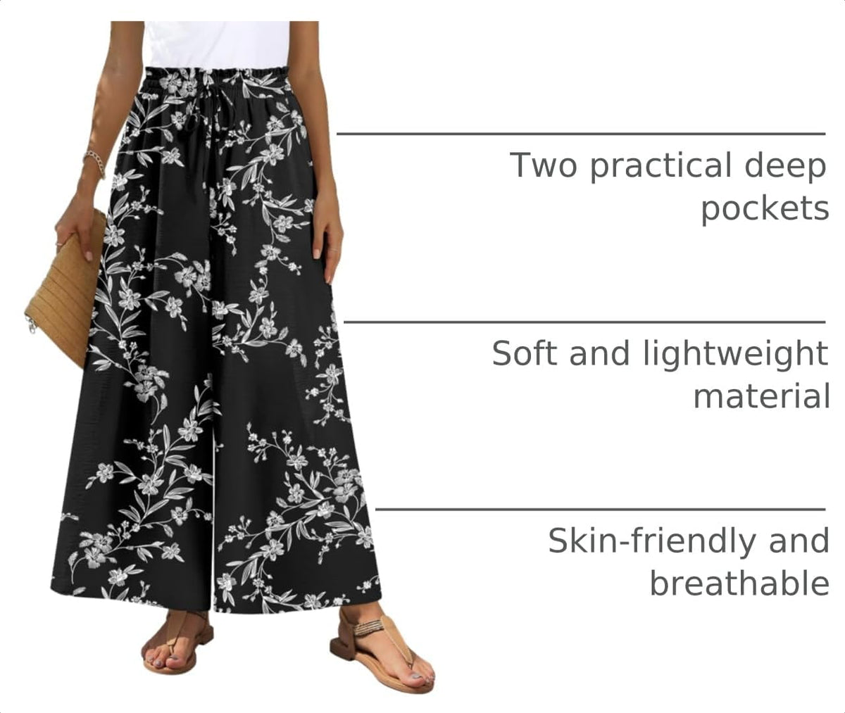 Bestbee Wide Leg Palazzo Pants for Women Dressy Casual Teacher Outfits