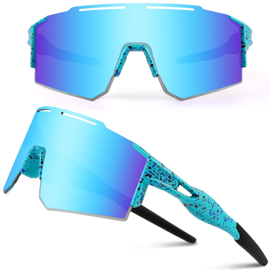 Ukoly Cycling Sunglasses for Men Women with 3 Interchangeable Lenses, Polarized Sports Sunglasses, Baseball Sunglasses