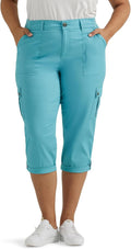 Lee Women's Plus Size Flex-to-go Mid-Rise Relaxed Fit Cargo Capri Pant