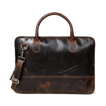 Load image into Gallery viewer, Modernist Leather Laptop Bag-Dark Brown