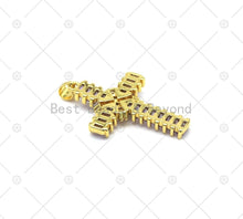 Load image into Gallery viewer, Colorful Big CZ Micro Pave Cross Shape Pendant, 18K Gold Filled Cross Charm, Necklace Bracelet Charm Pendant,Sku#JL61