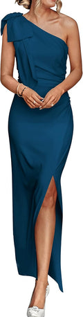 PRETTYGARDEN Women's One Shoulder Cocktail Maxi Dresses