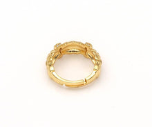 Load image into Gallery viewer, Gold Twisted Chuny Ring, CZ Pave Ring, SKU#X214