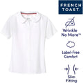 French Toast Peter Pan Collar Short Sleeve Blouse (Girls Standard & Plus Sizes), Blue,