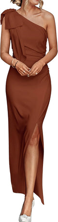 PRETTYGARDEN Women's One Shoulder Cocktail Maxi Dresses