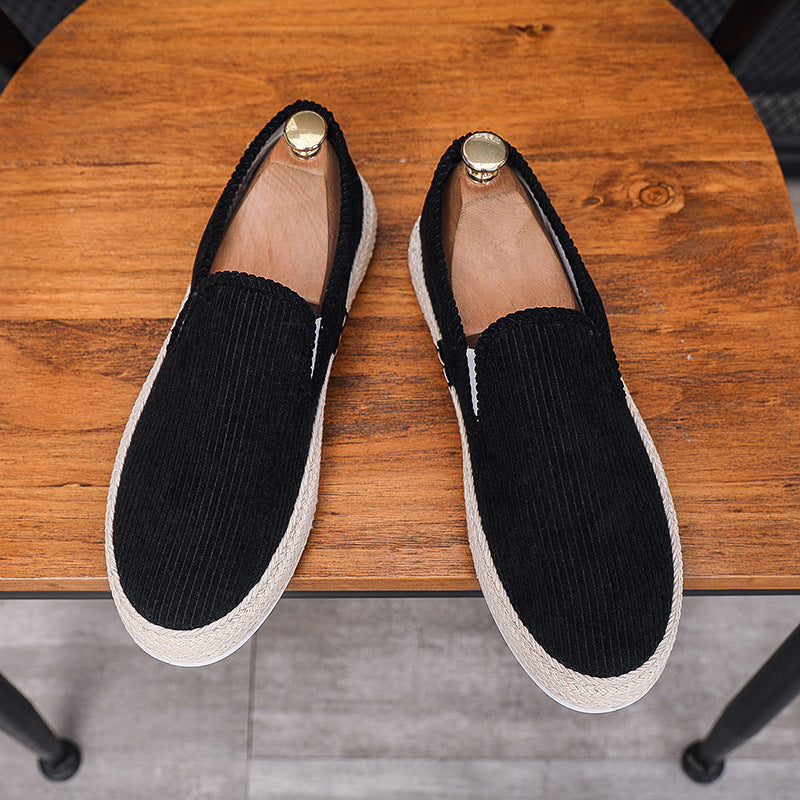 Men's Casual Slip-On Loafer Shoes – Lightweight Flat Heel | Black Beige Gray