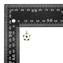 Load image into Gallery viewer, White Black Enamel Soccer Ball Charm Pendant,Sku#LX853