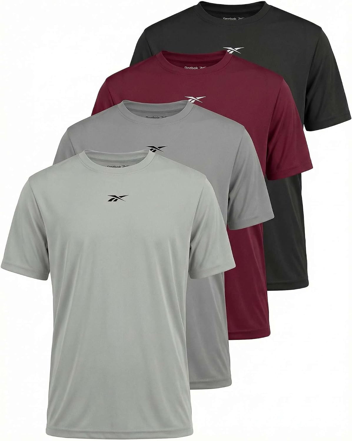 Reebok 4 Pack Boys' Dry Fit Athletic T Shirts Short Sleeve Teens Kids Tops