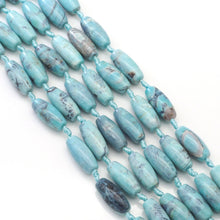 Load image into Gallery viewer, Planet Blue Tibetan Agate Barrel Shape Beads, 13x30mm Focal Beads, Sku#U1630