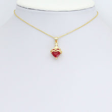 Load image into Gallery viewer, Red Heart Gold Cross Charm Pendant,Sku#LD712