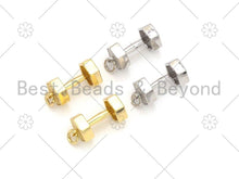 Load image into Gallery viewer, Gold/ Silver Dumbbell Shape Pendant/Charm, 18K Gold Filled Dumbbell Charm, Necklace Bracelet Charm Pendant, 9x18mm,Sku#L580