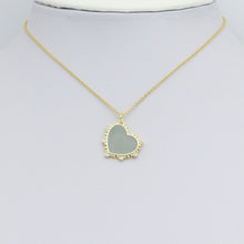 Load image into Gallery viewer, Gray Enamel Heart Shape Charm Pendant, Sku#LX801