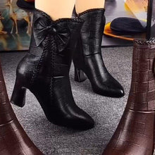Load image into Gallery viewer, Women's Velvet-Lined Mid-Calf Boots with Side Zipper | Low Heel