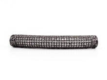 Load image into Gallery viewer, CZ Micro Pave  Half Full Long Curve Tube for Bracelet/Necklace, Cubic Zirconia Separator Tube, 44x6mm Tube Beads, sku#C60