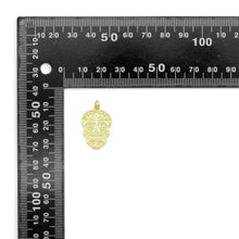 Load image into Gallery viewer, Gold Skull Head Charm Pendant, Sku#LK1103