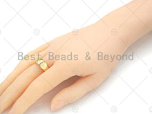 Load image into Gallery viewer, 18K Gold Thick Band Adjustable Ring, Open Ring, CZ Pave Ring, Stacking Ring, Statment Ring, Pave Gold Ring,sku#X182
