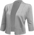 Women's 3/4 Sleeve Cropped Cardigan Sweater jacket Short Shrugs for dresses