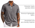 COOFANDY Men's Button Down Shirts Short Sleeve Casual Summer Beach Vacation Wedding Shirt with Pocket