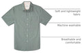 Dubinik® Mens Short Sleeve Button Down Shirts 100% Cotton Plaid Men's Casual Button-Down Shirts with Pocket