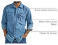 Wrangler Men's Iconic Regular Fit Snap Shirt