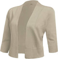 Women's 3/4 Sleeve Cropped Cardigan Sweater jacket Short Shrugs for dresses