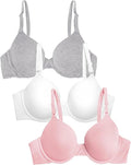 Fruit of the Loom Women’s Cotton T-Shirt Bra, Underwire, Multipack