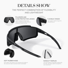 Load image into Gallery viewer, Polarized Sport Sunglasses for Men and Women, Lightweight TR90 Sun Glasses with UV Protection for Cycling Running