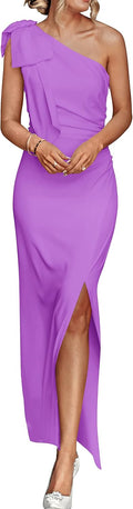 PRETTYGARDEN Women's One Shoulder Cocktail Maxi Dresses
