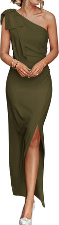 PRETTYGARDEN Women's One Shoulder Cocktail Maxi Dresses
