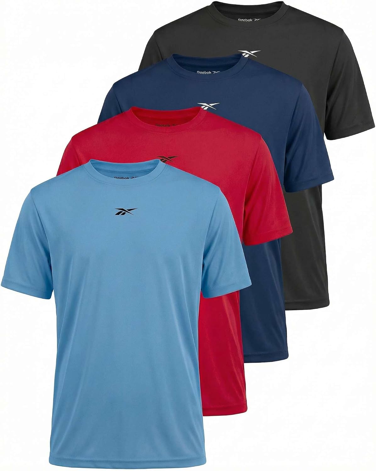 Reebok 4 Pack Boys' Dry Fit Athletic T Shirts Short Sleeve Teens Kids Tops