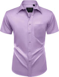 Mens Short Sleeve Dress Shirt Wrinkle Free Summer Button Down Shirts