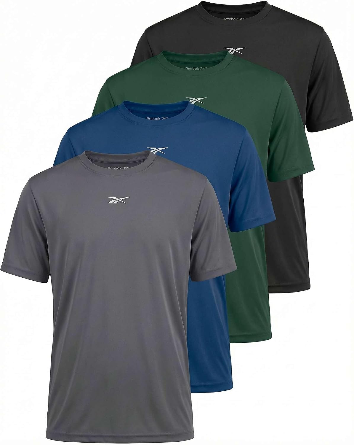 Reebok 4 Pack Boys' Dry Fit Athletic T Shirts Short Sleeve Teens Kids Tops