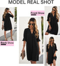 QACOHU women's short sleeve summer shift dress
