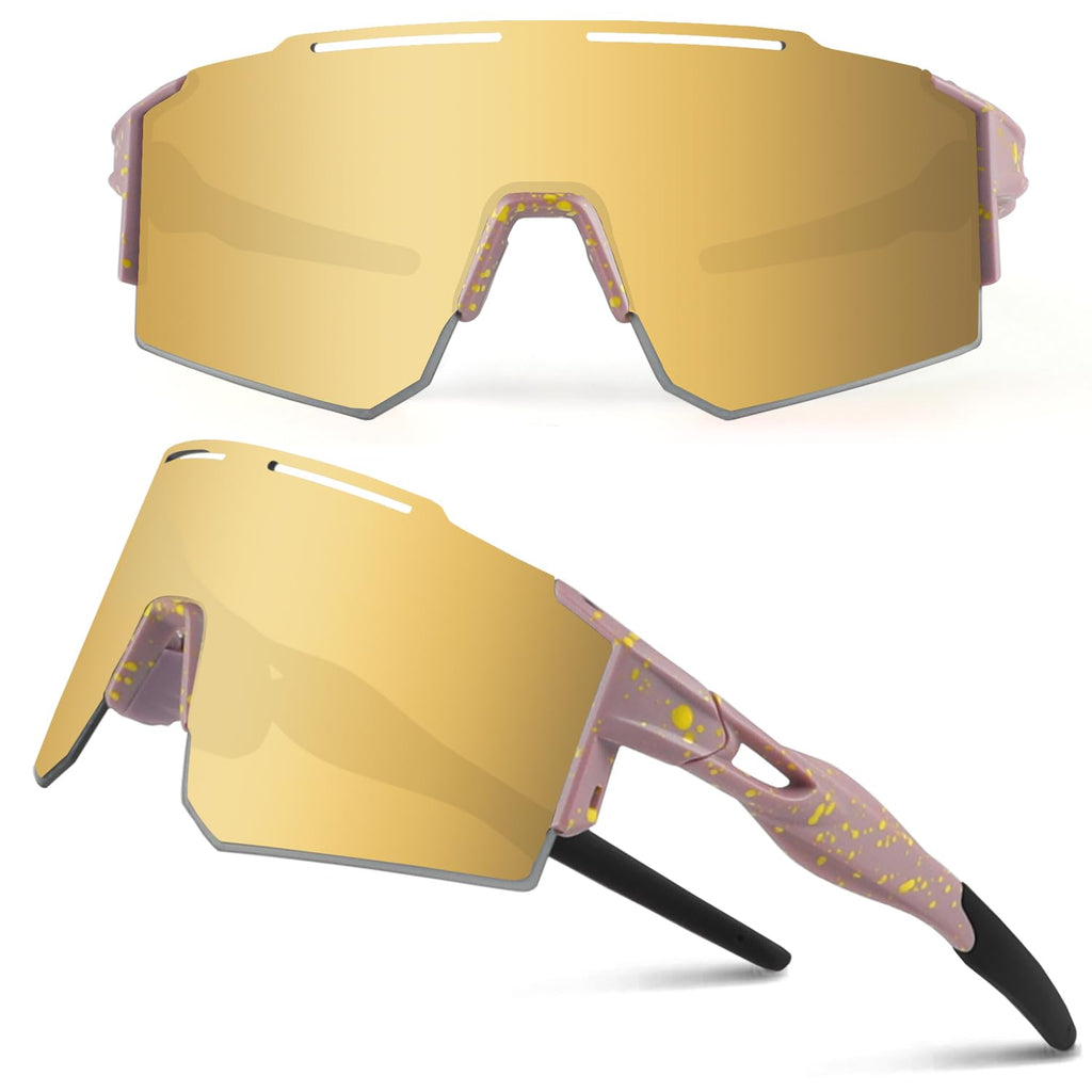 Ukoly Cycling Sunglasses for Men Women with 3 Interchangeable Lenses, Polarized Sports Sunglasses, Baseball Sunglasses