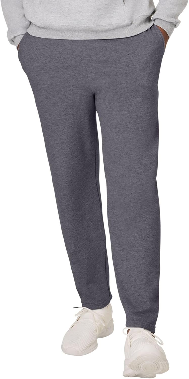 Hanes men's soft fleece open bottom lounge pants