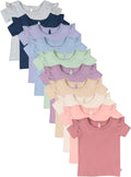 HonestBaby Baby Toddler & Kids' 100% Organic Cotton Short Sleeve T-Shirts (10-Pack)