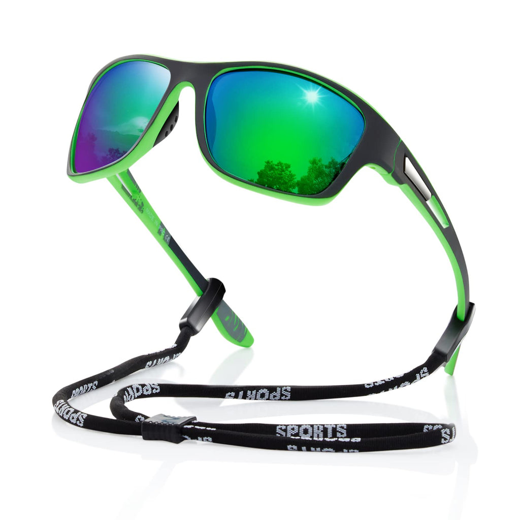 suoso Polarized Sports Sunglasses for Men: UV400 Protection Glasses Wrap Around Goggles for Driving Fishing