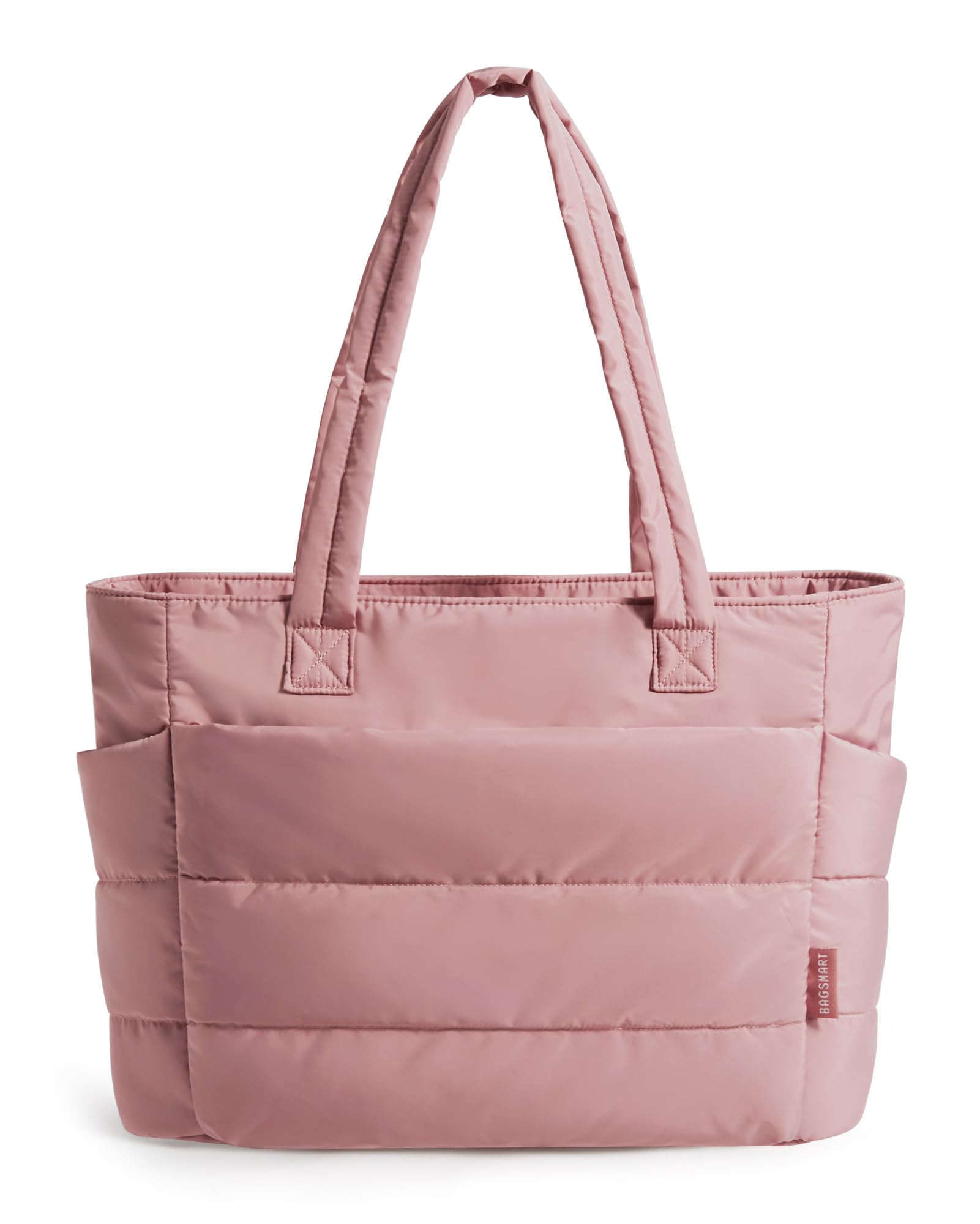 BAGSMART Tote Bag for Women, Lightweight Puffy Tote Bag with Compartments Shoulder Bag Handbag for Travel, Work, Gym | Lightweight, Puffy, Quilted, for Travel, Work