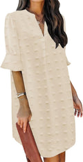 QACOHU women's flowy V neck dress for warm weather