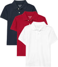 The Children's Place Boys' Short Sleeve Pique Polo, 3 Pack