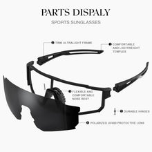 Load image into Gallery viewer, Polarized Sport Sunglasses for Men and Women, Lightweight TR90 Sun Glasses with UV Protection for Cycling Running