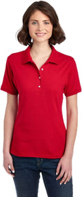 Jerzees Women's Dri Power Cotton Blend Short Sleeve Polo Shirts, Moisture Wicking for All Day Comfort